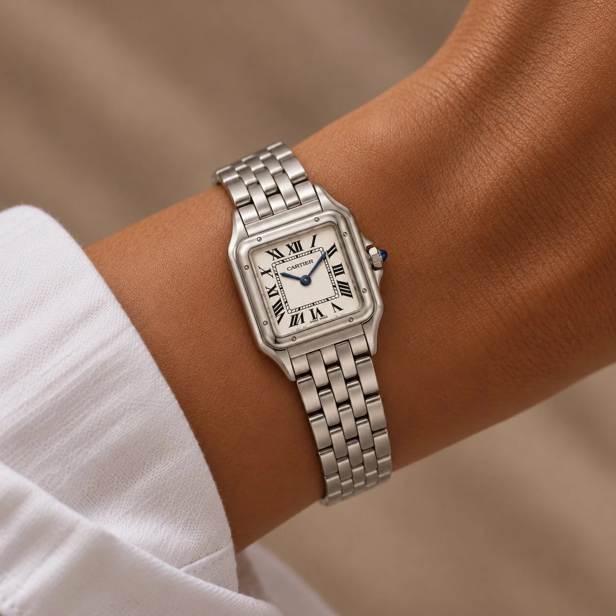 ساعت زنانه کارتیه cartier مدل پنتر Panthère de Cartier full silver